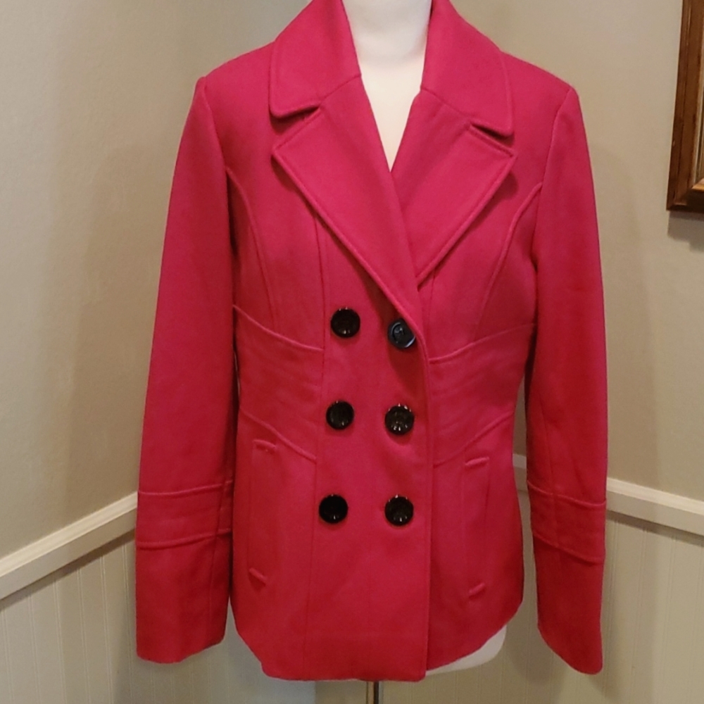 Guess fuchsia wool coat